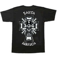 Dogtown Tee Cross Logo Santa Monica Black/White