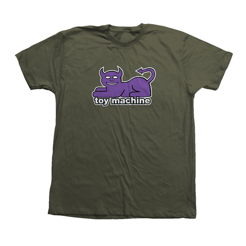 Toy Machine Tee Devil Cat Olive