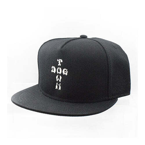 Dogtown Hat Cross Letters Snapback Black 