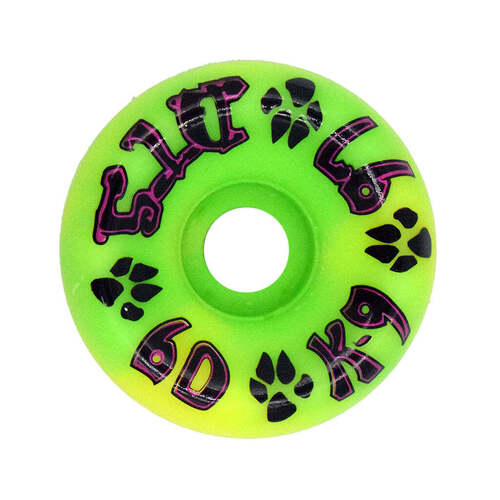 Dogtown K-9 Wheels 60mm (97a) 80's Neon Yellow/Neon Green Swirl