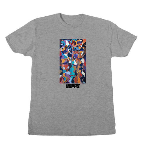 Hopps Tee (S) Abstract Barker Heather Grey