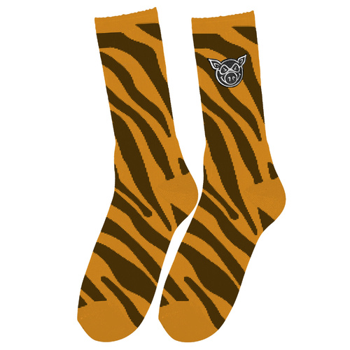 Pig Socks Zebra Mustard