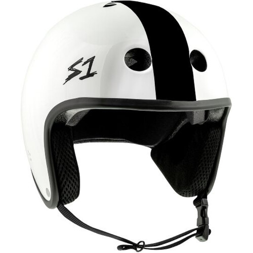 S-One Helmet Retro Lifer (XS) White Gloss/Black Stripe AJ Nelson