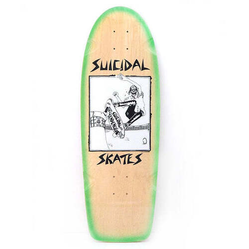 Suicidal Skates Deck 10.0 Pool Skater 70s Classic Natural/Green Fade