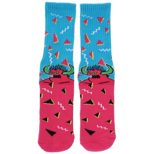 Toy Machine Socks 80s Monster Crew Sock Aqua Pink