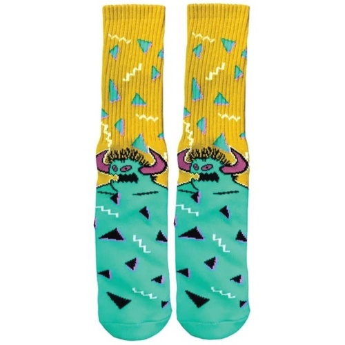 Toy Machine Socks 80s Monster Crew Sock Yellow/Turqoise